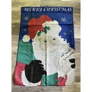 Santa Checking List Merry Christmas Santa Red 28 x 42 Large Holiday House Flag